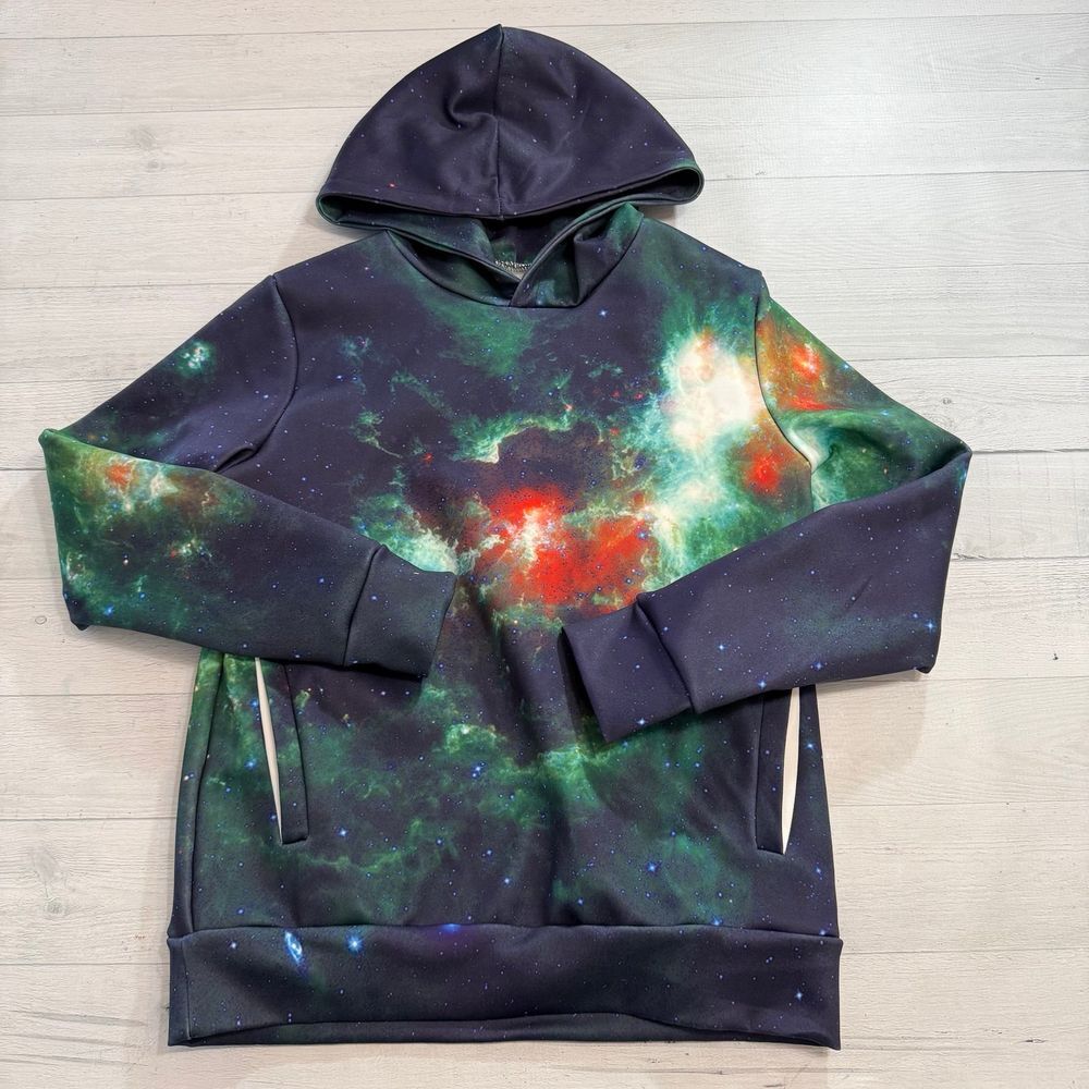 Outer space galaxy kids hooded sweatshirt youth small‎